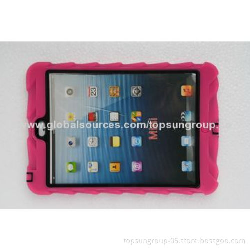 Silicone Cases for iPad Air, Mini, Tyre Pattern with Stent, OEM Orders Welcomed